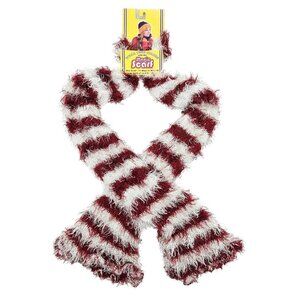 Magic Scarf Maroon White Stripe Super Soft Versitile Winter Outdoor Apparel Lady